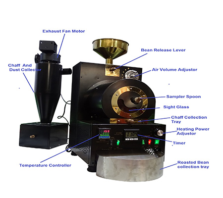 Max capacity 600g electricity heating small coffee roaster machine